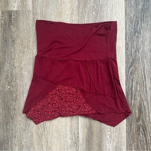 Umba asymmetric lace mini skirt